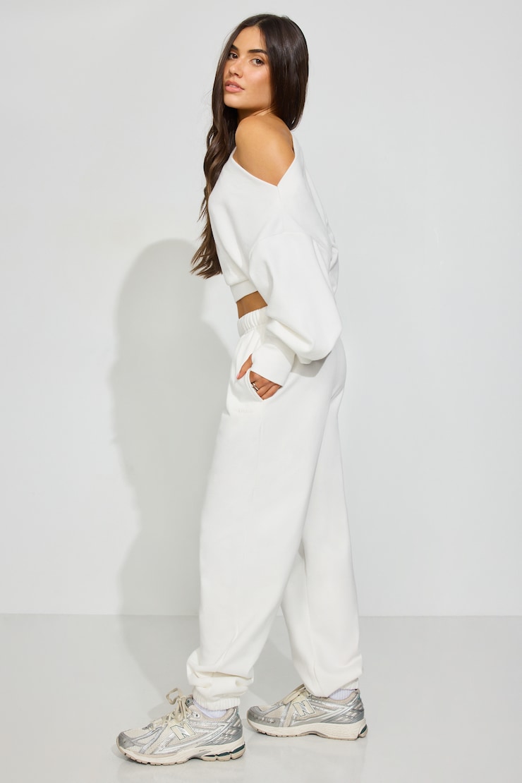 UltraFleece Boyfriend Sweatpants White - Image 2