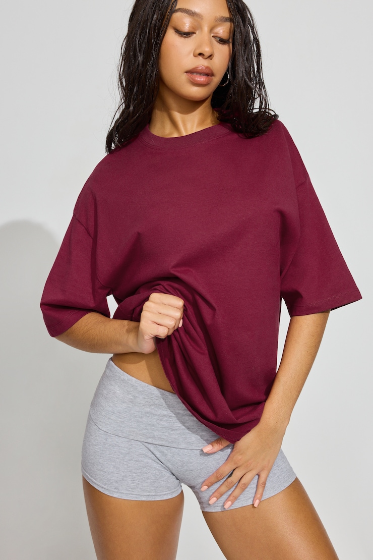 Oversized Boyfriend Tee Red - Image 2