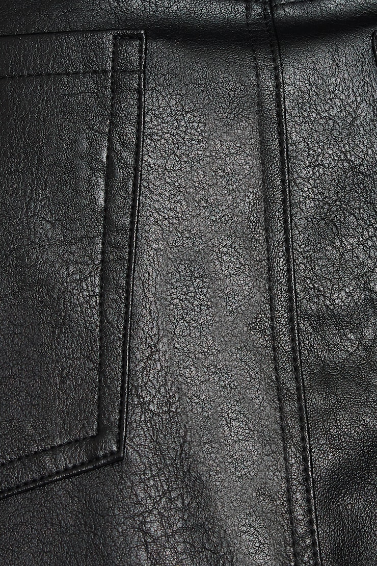 Faux Leather Micro Skort Black - Image 5