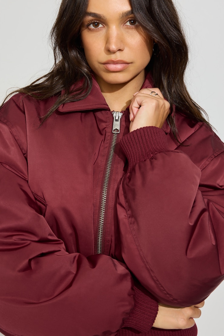 Bomber Jacket Burgundy - Image 10