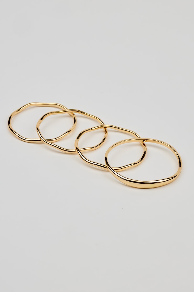 Set of 4 Wavy Bangles Yellow - Image 2
