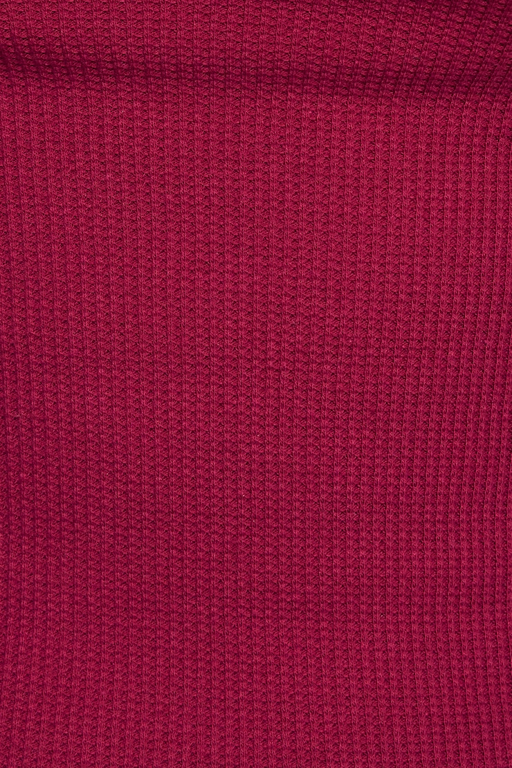 Waffle Picot Cami Top Burgundy - Image 4
