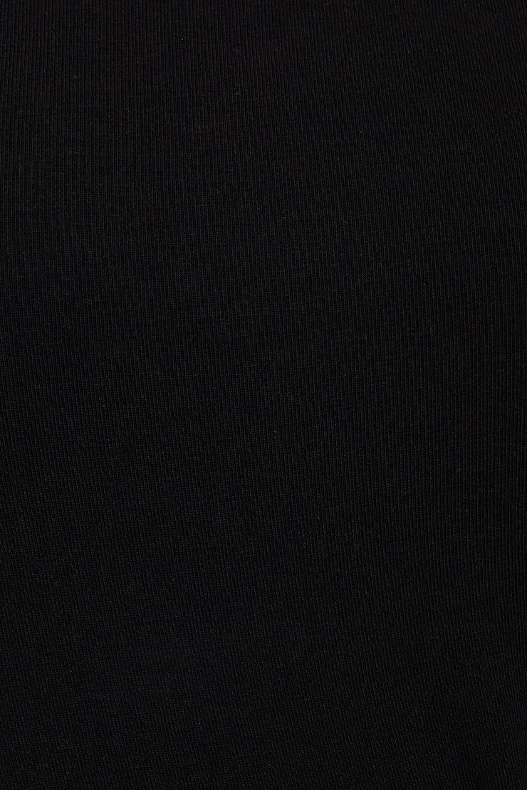 Crew Neck Open Back Short Sleeve Top Black - Image 5