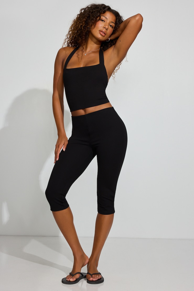 Knit Capri Pants BLACK - Image 2