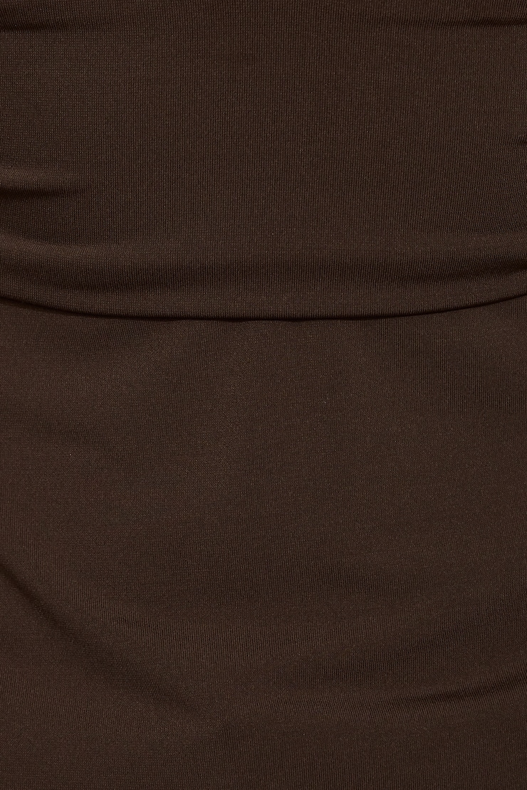 Plunge Halter Hankerchief Top Brown - Image 4