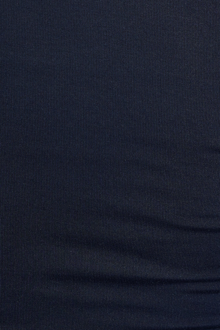 Smooth Open Neck Long Sleeve Tee Navy - Image 5