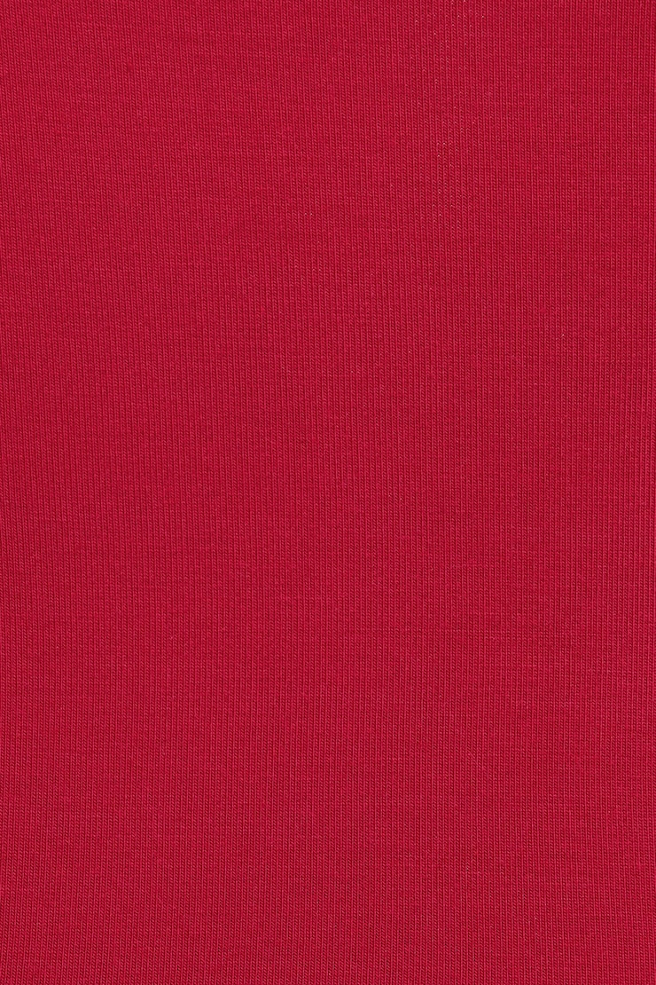 Smooth Open Neck Long Sleeve Tee Red - Image 4