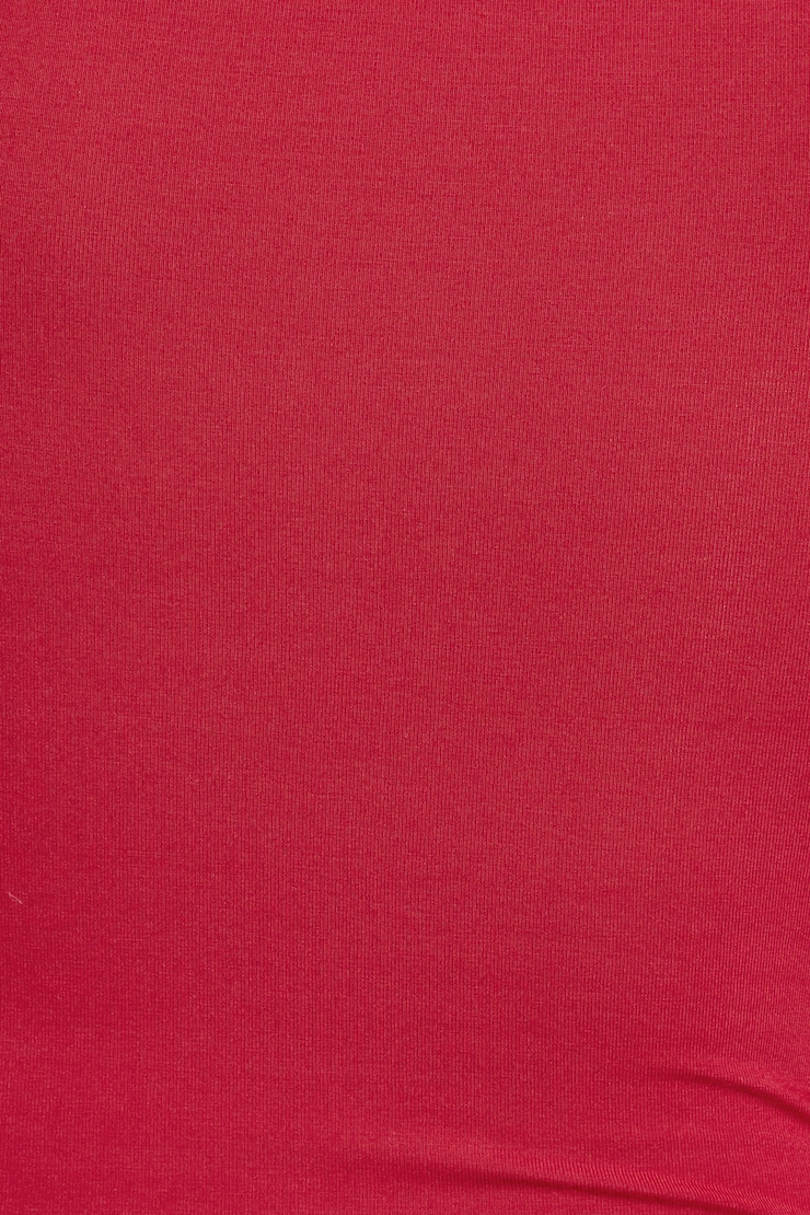 Asymmetric Twisted Short Sleeve Top Red - Image 5