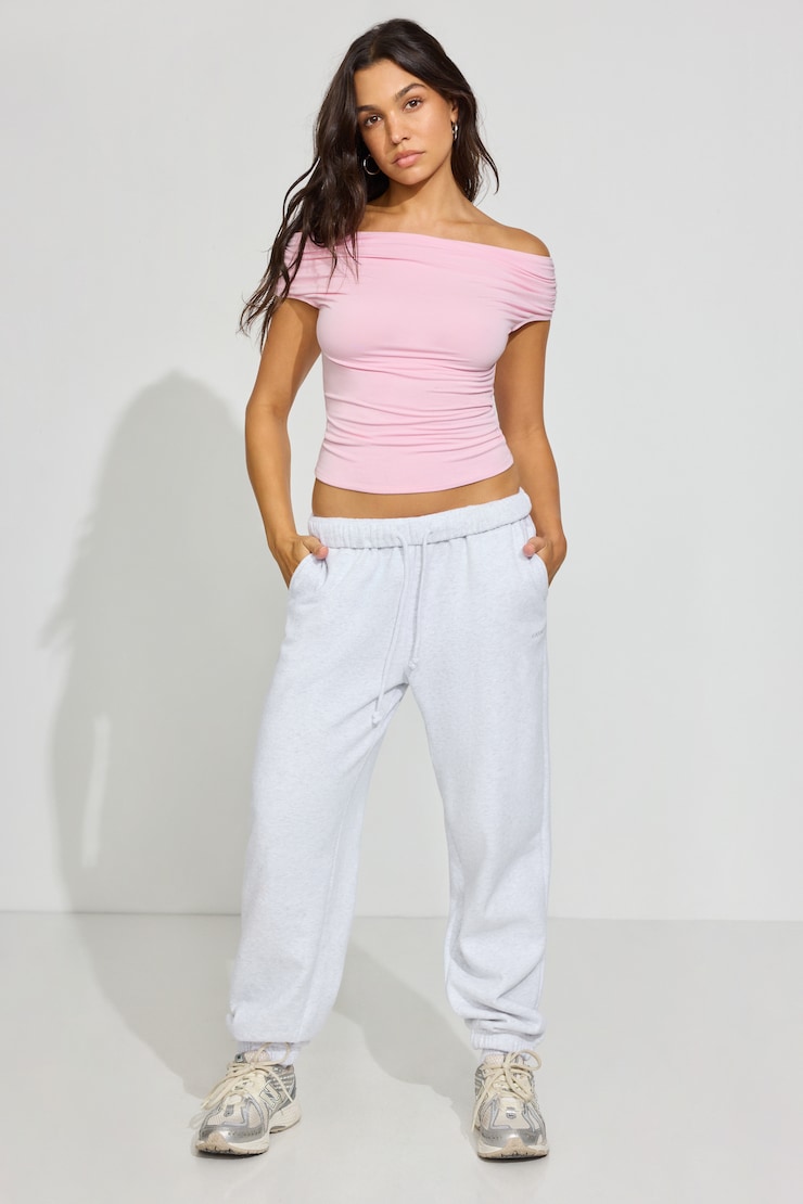 Smooth Off Shoulder Top Pink - Image 2