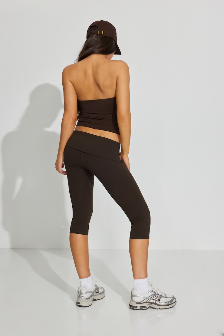 SoftActive Foldover Capris Brown - Image 3