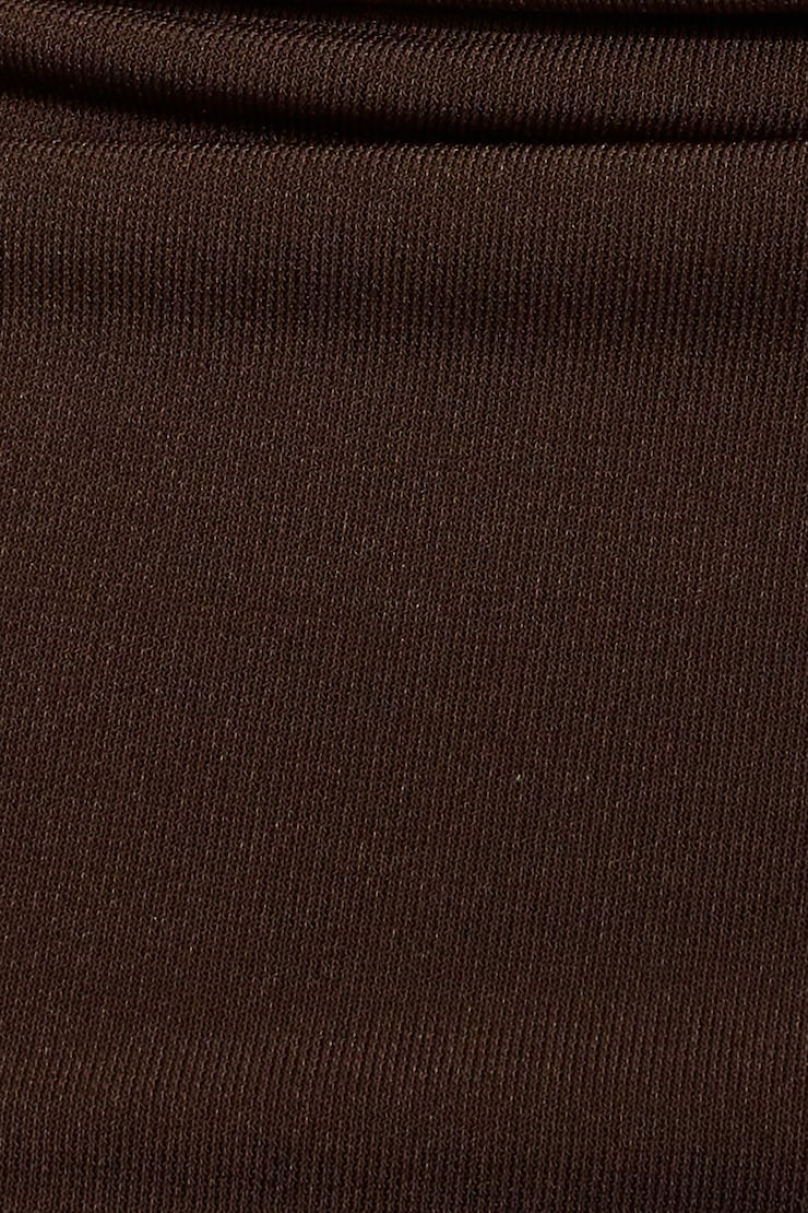 Square Neck Tie Halter Top Brown - Image 4